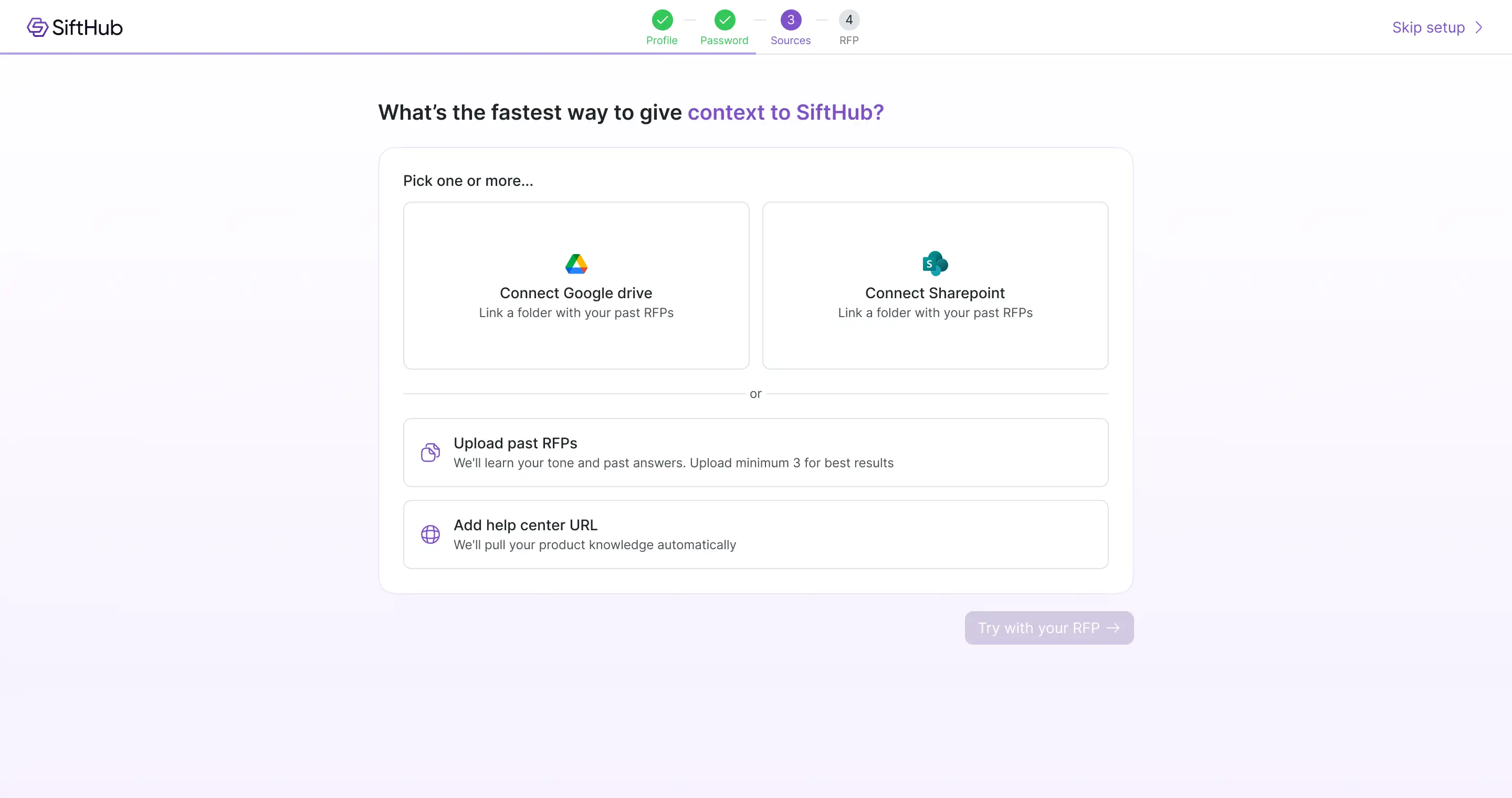 Sources, connect your knowledge base — step 02 screenshot