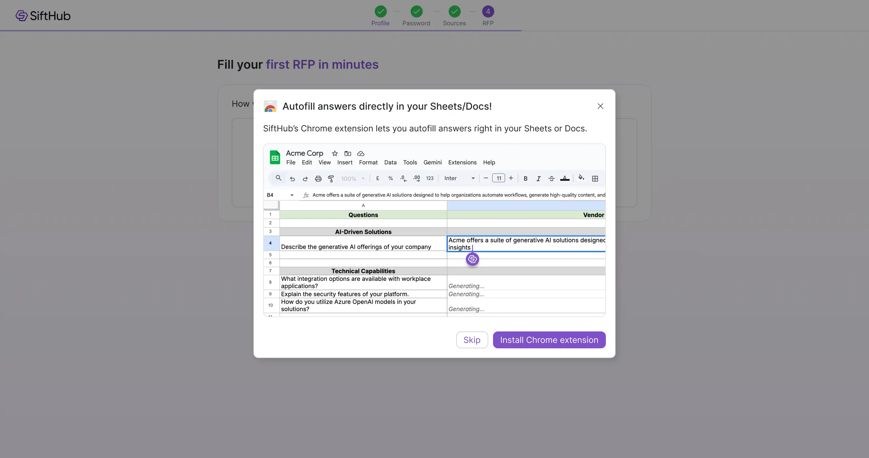 Nudging users to install the Chrome extension — step 05 screenshot