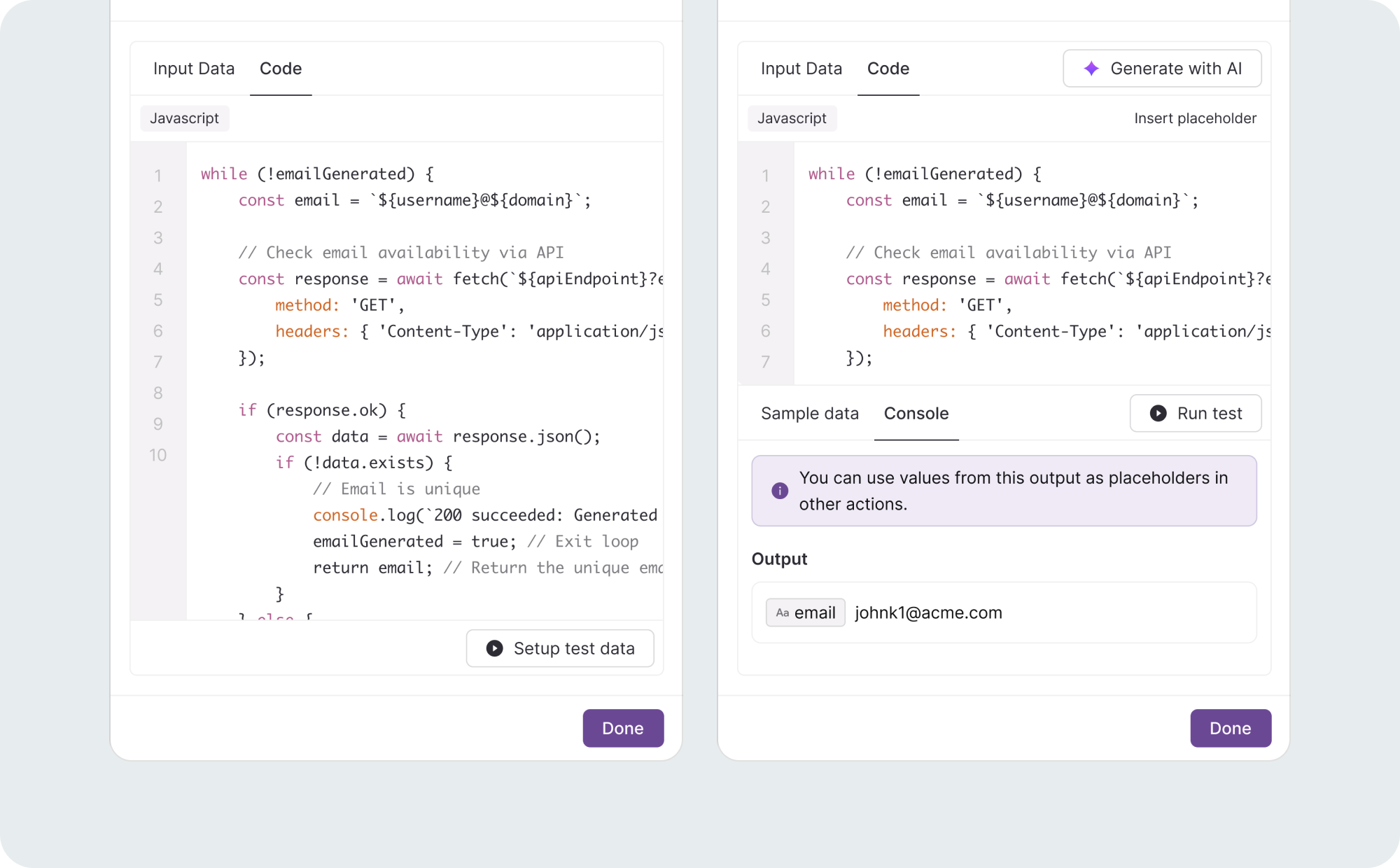 Test panel sits alongside the code editor — final solution